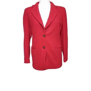 Rafaella S Red 80% Cashmere Jacket Blend Coat Blazer Woman 2 Button Outerwear